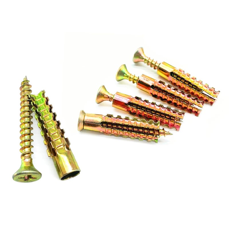 Suprom 50 Pack Heavy Duty Hollow Wall Anchors with Screws, Loose Hinge Hole Repair Kits, Ideal for Hinge Hole Repair and Concrete Wall, Hollow-Wall, Wooden Wall (6x32mm) - Image 1